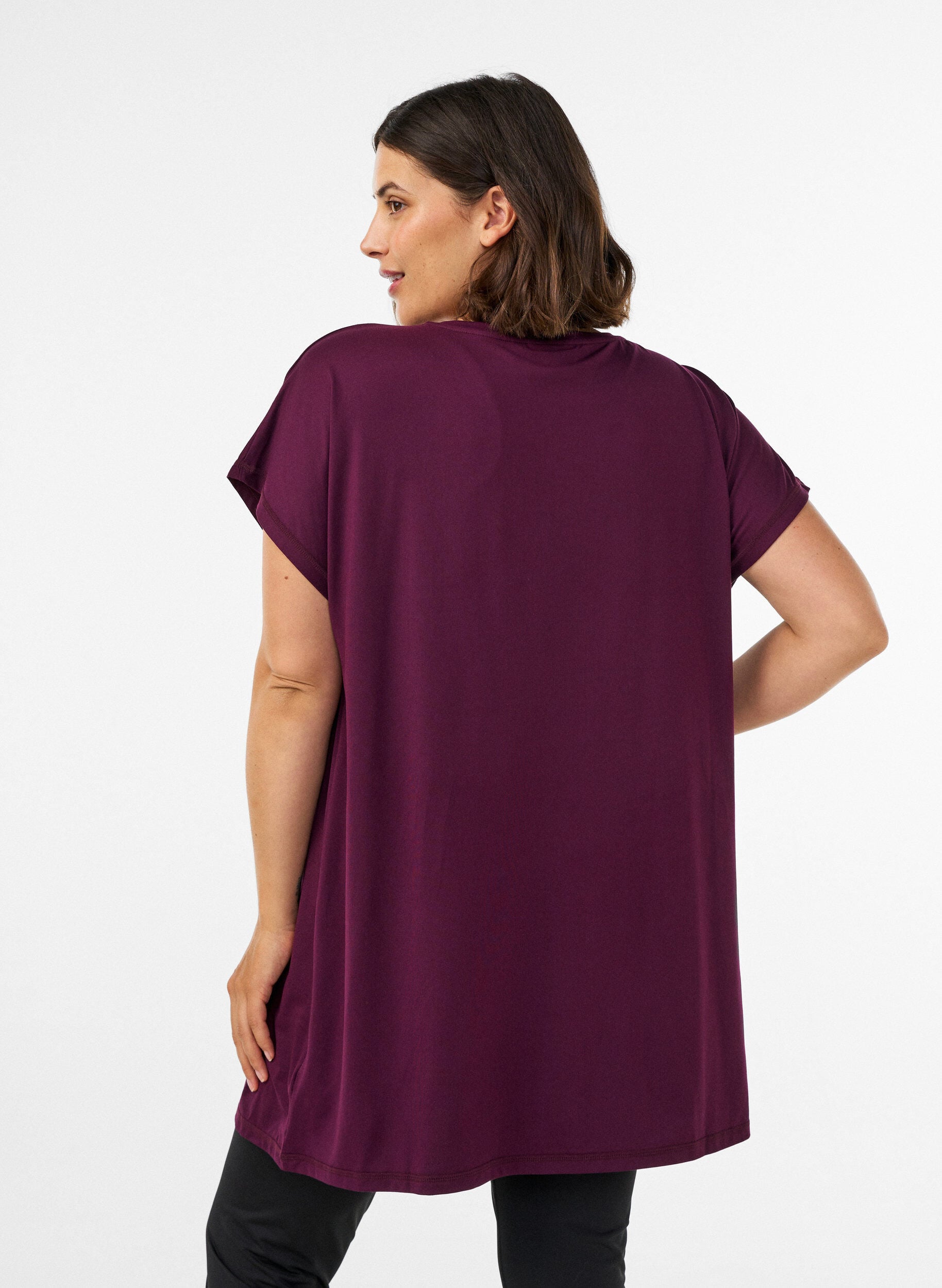 ZizziLang tr&aelig;nings t-shirt, Lilla, Model image number 2