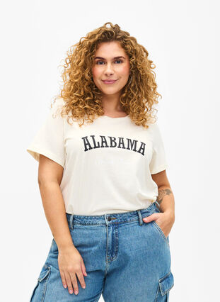 Bomulds t-shirt med tekst, Antique W. Alabama, Model image number 0