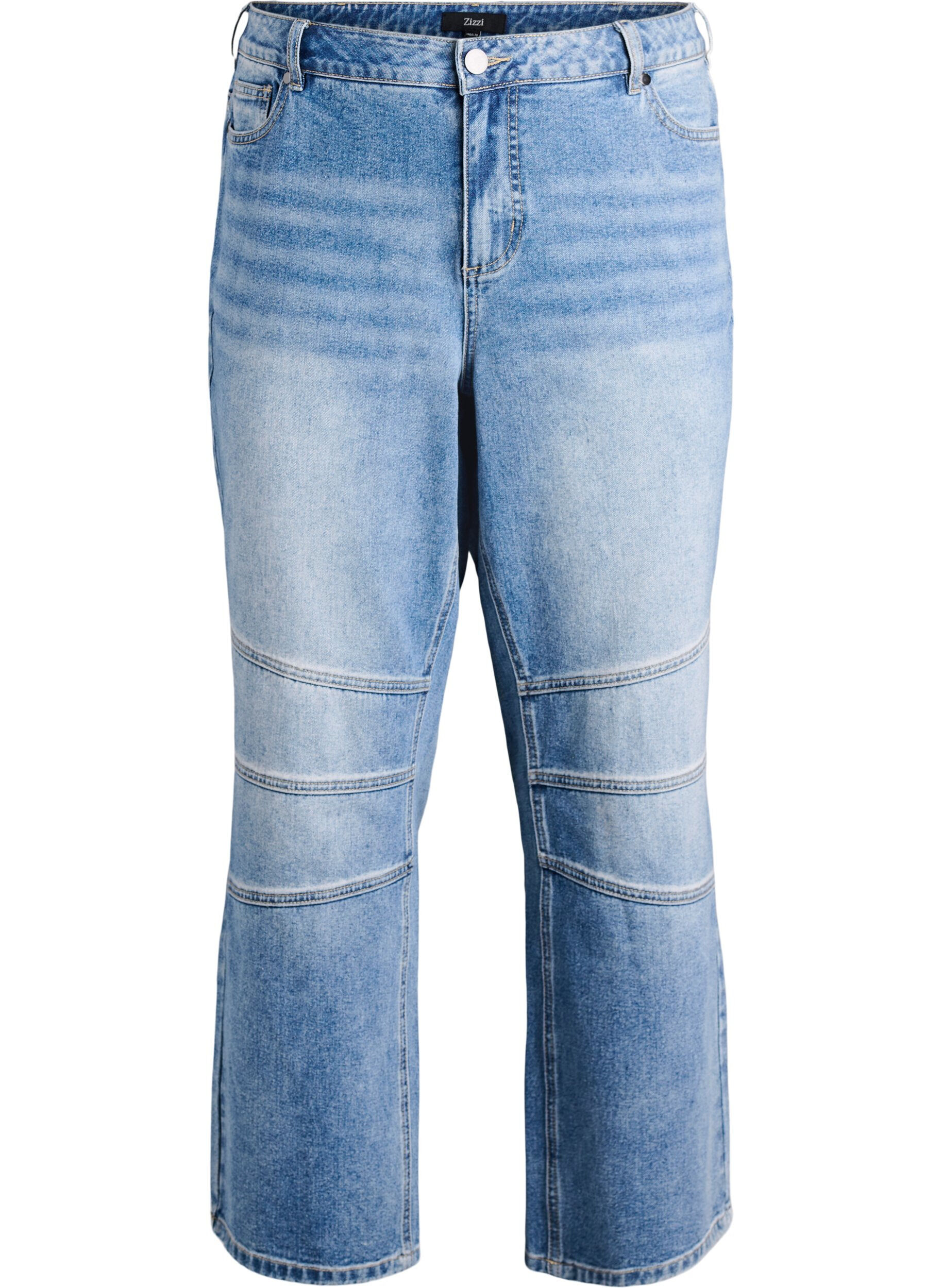 Zizzi Brede jeans med syningsdetaljer, Bl&aring;, Packshot image number 0