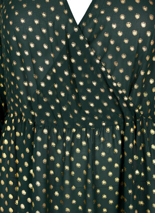 Kjole med prikket foil print og 3/4 ærmer, Scarab w. Gold, Packshot image number 2