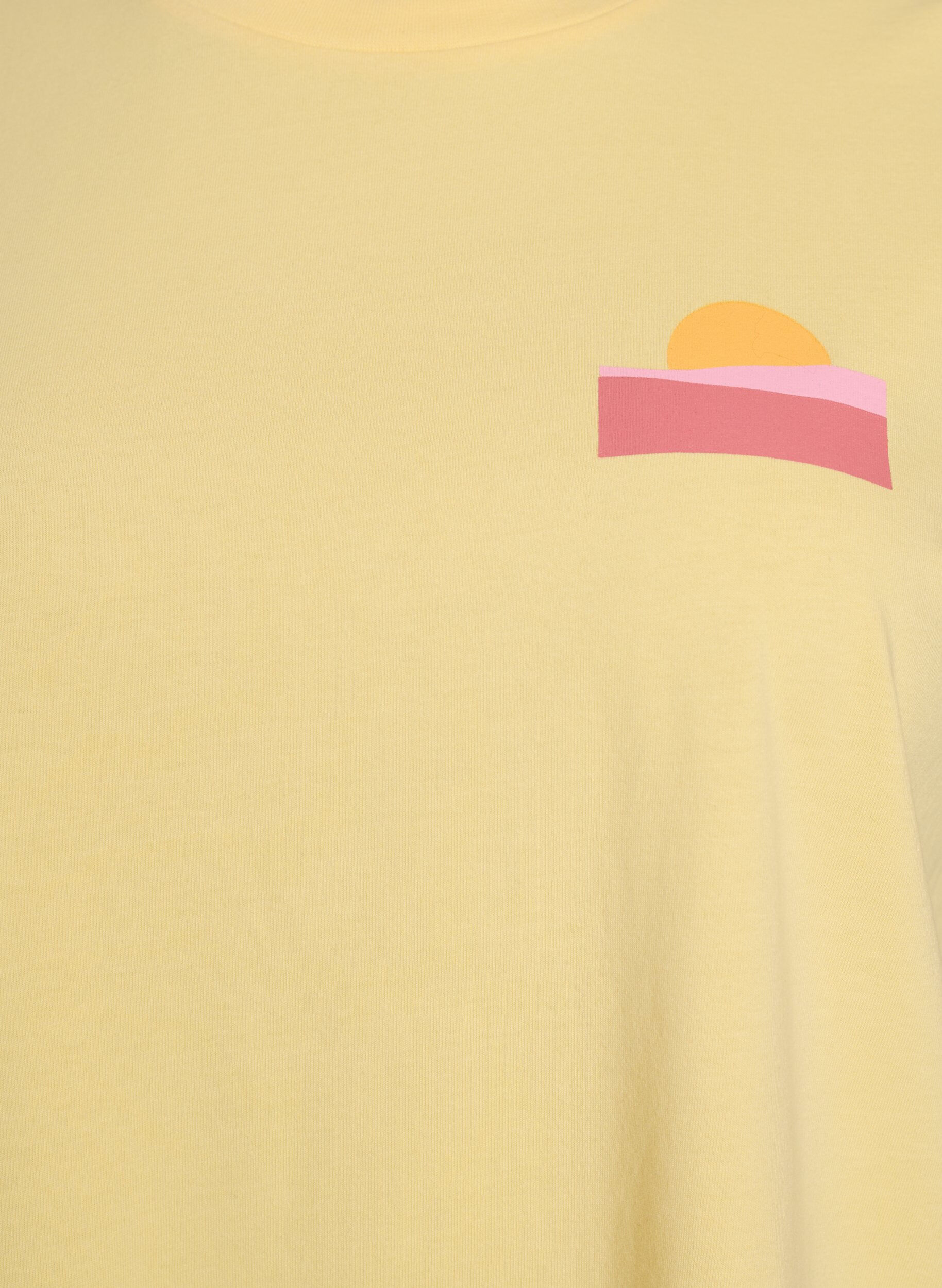 ZizziT-shirt i &oslash;kologisk bomuld med rygprint, Gul, Packshot image number 2