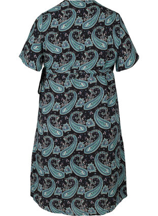 Wrap kjole i paisley print med korte ærmer, B. Vintage Paisley, Packshot image number 1