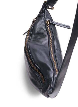 Bumbag i læder, Black, Packshot image number 3