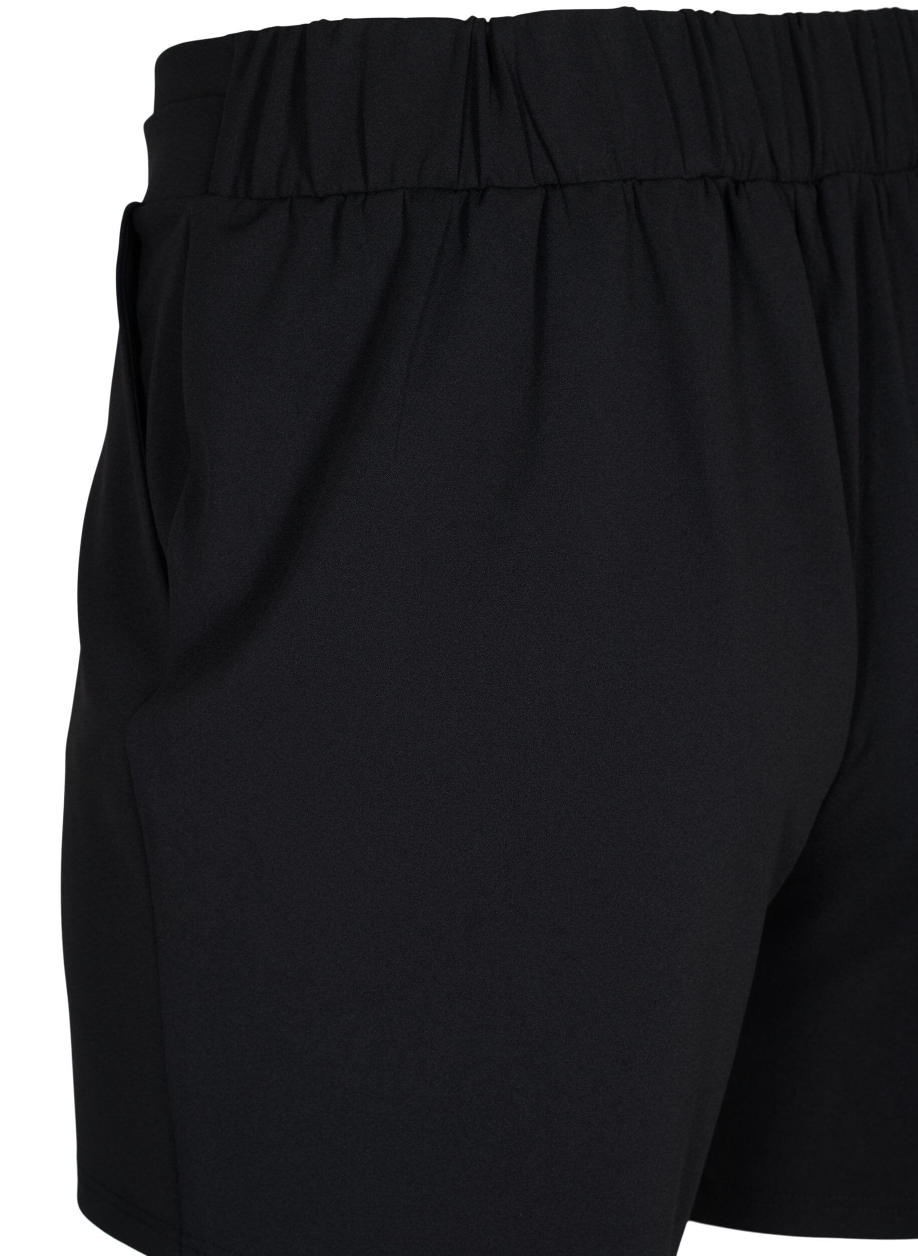 ZizziShorts med lommer og l&oslash;s pasform, Sort, Packshot image number 3