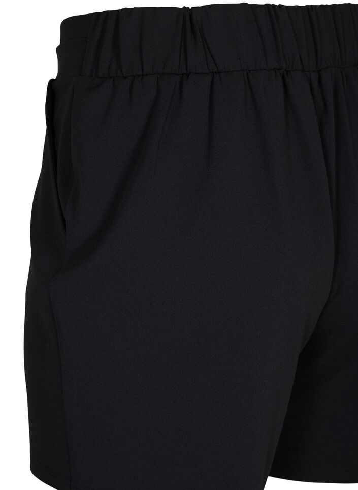 Shorts med lommer og l&oslash;s pasform, Sort, Packshot image number 3