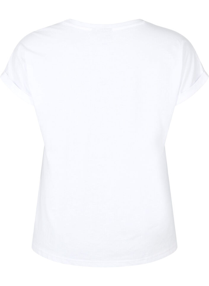 Kort&aelig;rmet t-shirt i bomuldsblanding, Hvid, Packshot image number 1