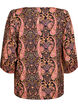 Bluse med paisleyprint og 3/4 ærmer, Blå, Packshot image number 1