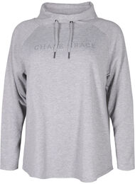 Sweatshirt med høj krave, Light Grey Melange