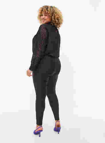 Shiny 7/8 leggings med baglommer, Black, Model image number 1
