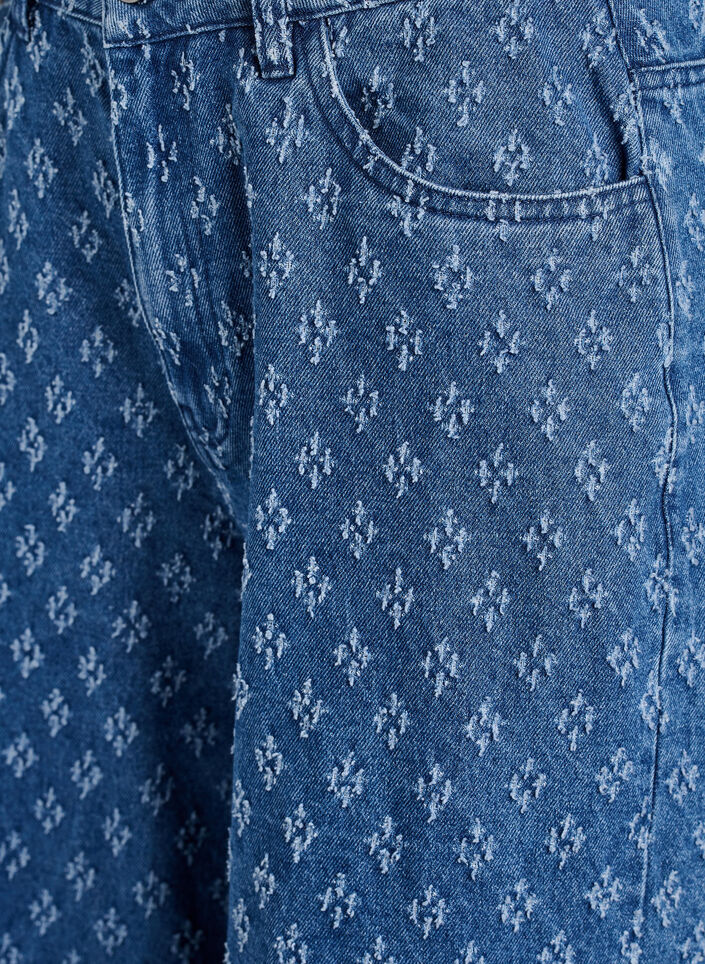 Myra jeans med wide fit og distressed m&oslash;nster, Bl&aring;, Packshot image number 2
