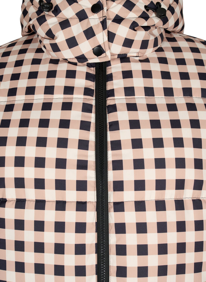 Ternet puffer vinterjakke, Black w. Nomad Check, Packshot image number 2