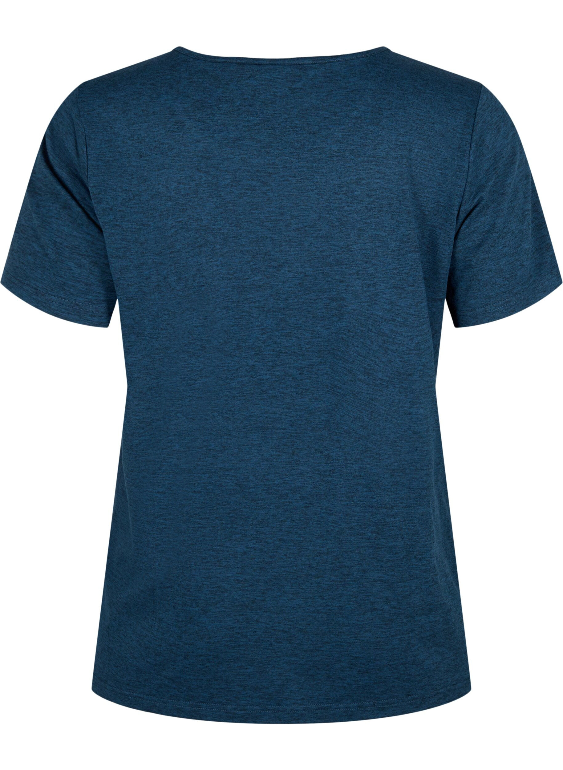 Zizzi Meleret tr&aelig;nings t-shirt med rund hals, Night Sky Mel., Packshot image number 1