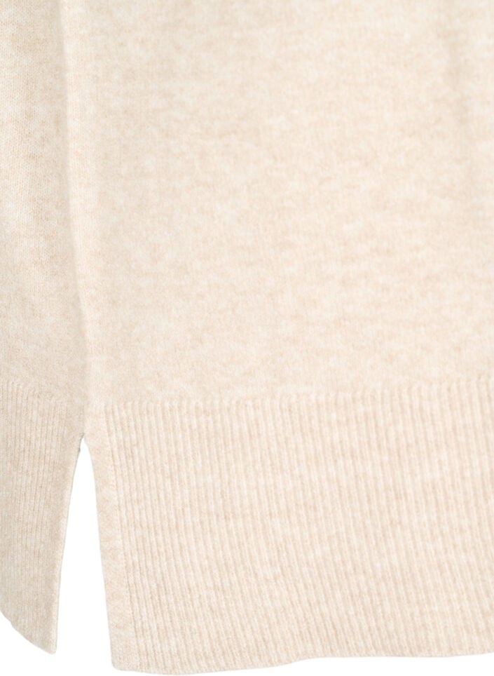 Strikvest med ribkanter, Beige, Packshot image number 3