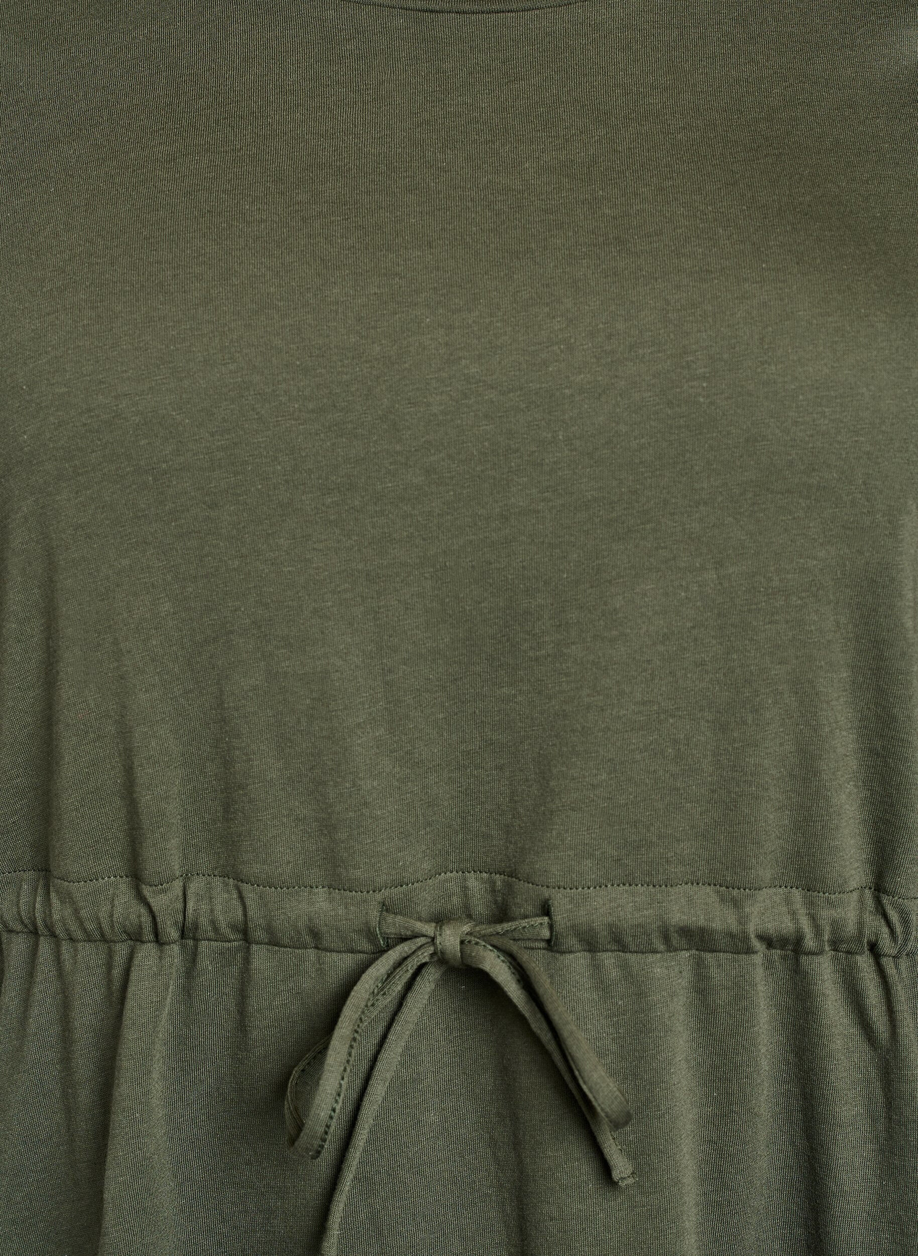 Zizzi FLASH - Kort T-shirt kjole med bindeb&aring;nd, Gr&oslash;n, Packshot image number 2