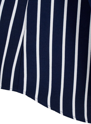 Skjortebluse med v-hals og print, Maritime Blue Stripe, Packshot image number 3