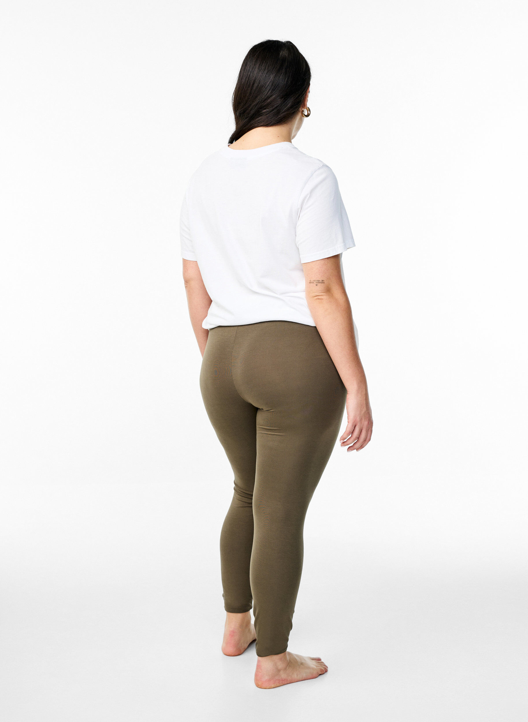 ZizziBasis leggings i viskose, Gr&oslash;n, Model image number 2