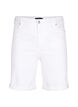 Tætsiddende denimshorts med høj talje, Bright White, Packshot image number 0