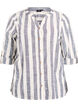 Skjortebluse i bomuld med V-udsk&aelig;ring, Bl&aring;, Packshot image number 0