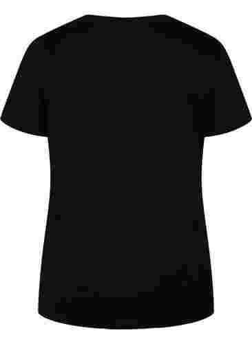 Kortærmet bomulds t-shirt med tryk, Black Love, Packshot image number 1