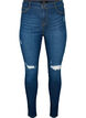 Super slim Amy jeans med slid og h&oslash;j talje, Dark blue, Packshot image number 0