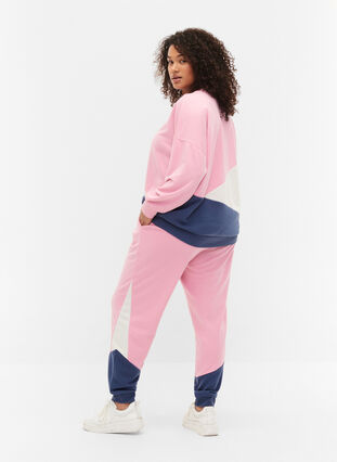 Sweatpants med color-block, C. Pink C. Blocking, Model image number 1