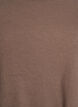 Ribbet jerseybluse med korte &aelig;rmer, Brun, Packshot image number 2