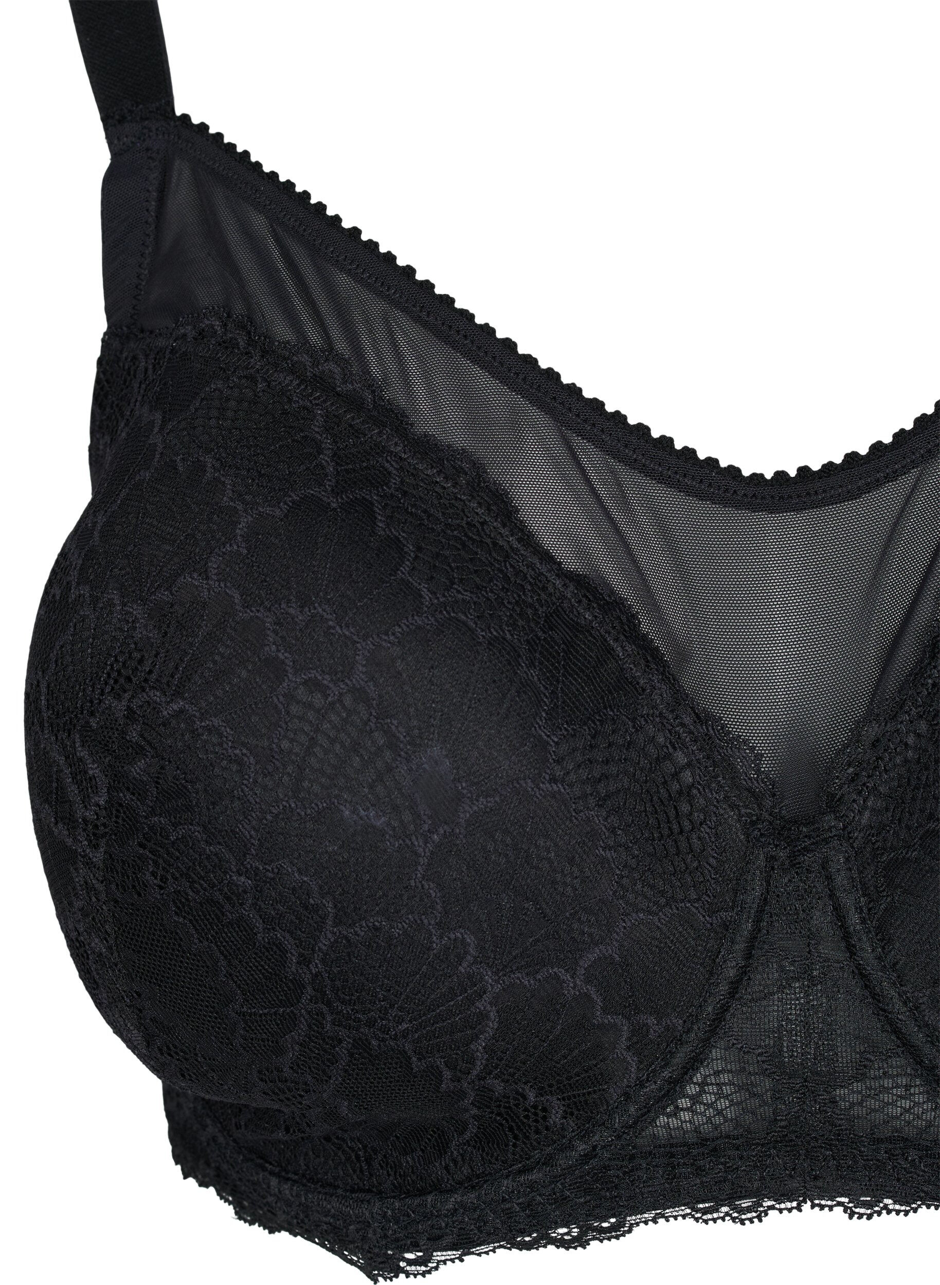 Zizzi Formst&oslash;bt blonde bh med mesh, Black, Packshot image number 2