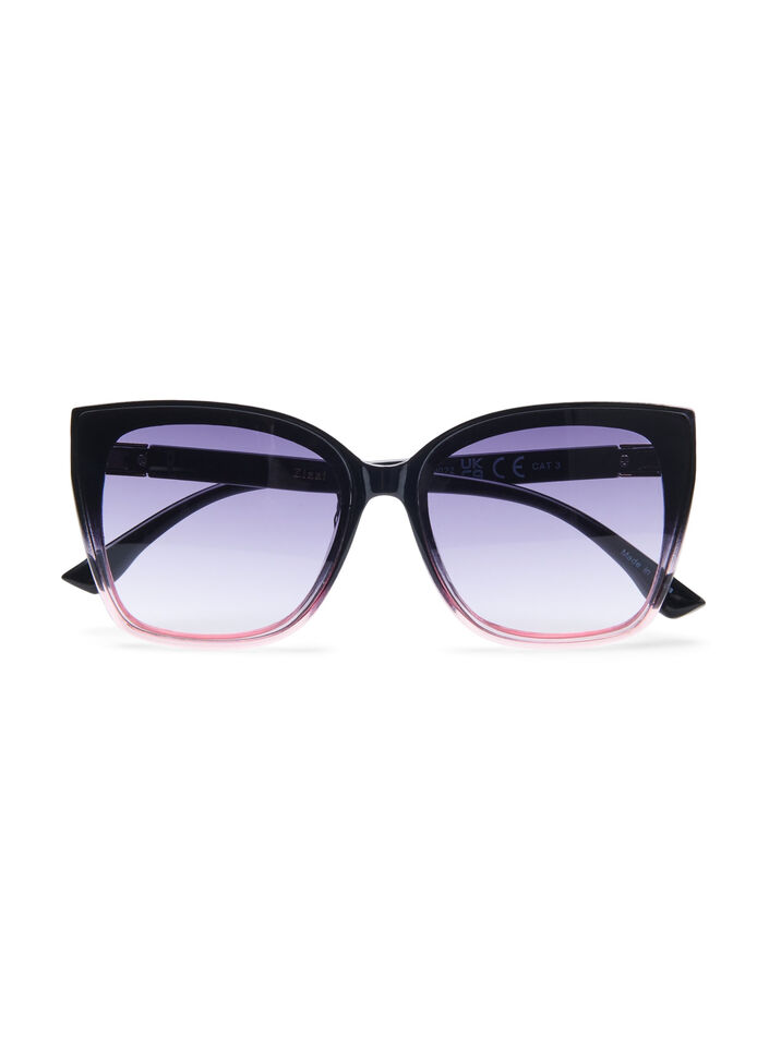 Solbriller tofarvet - Sort Str. One Size - Zizzi