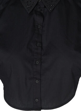 Løs skjorte krave med sten , Black, Packshot image number 2