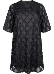 Kort kjole med struktur, Black