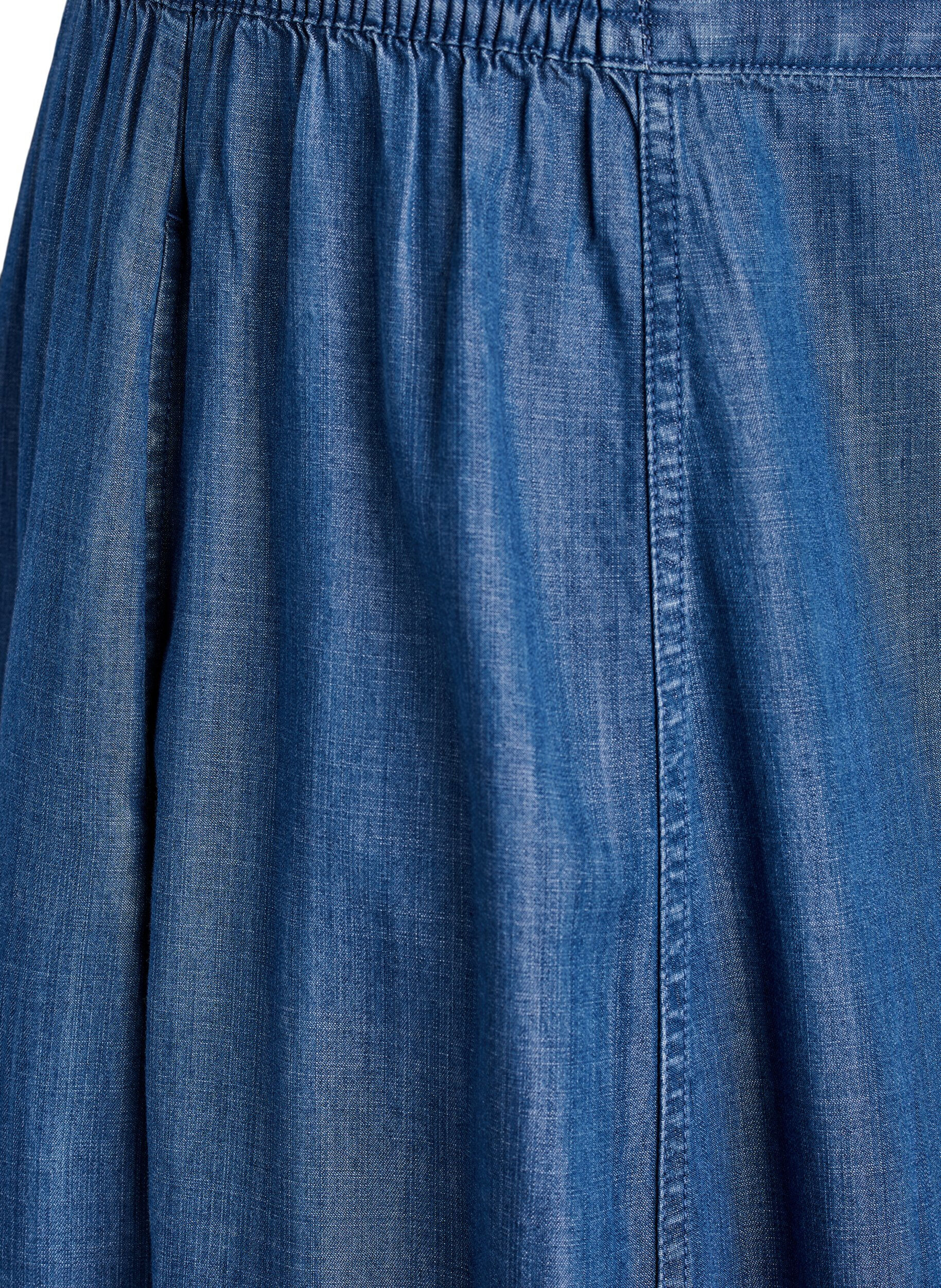 ZizziMaxinederdel i lyocell med denimlook, Bl&aring;, Packshot image number 2