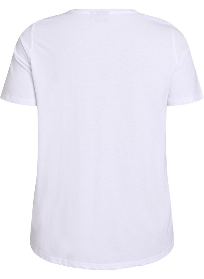 T-shirt med motiv , Hvid, Packshot image number 1