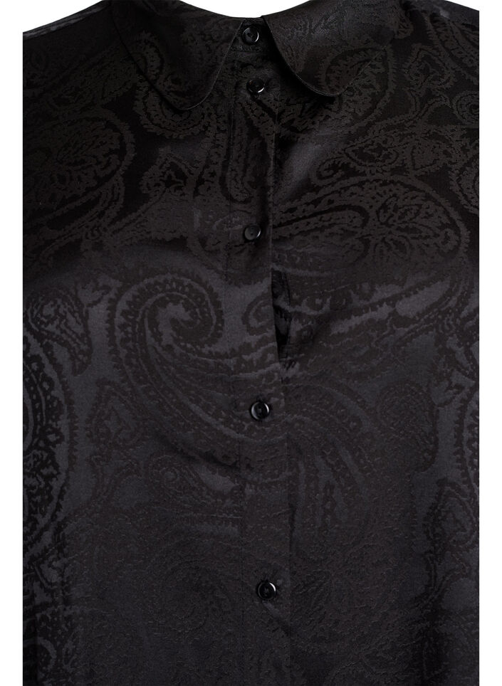 Skjorte med tone-i-tone paisleym&oslash;nster, Sort, Packshot image number 2