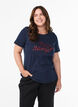 Jule t-shirt i &oslash;kologisk bomuld, Bl&aring;, Model image number 0