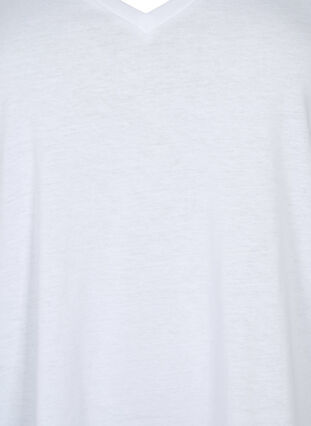 Kortærmet t-shirt med v-udskæring, Bright White, Packshot image number 2
