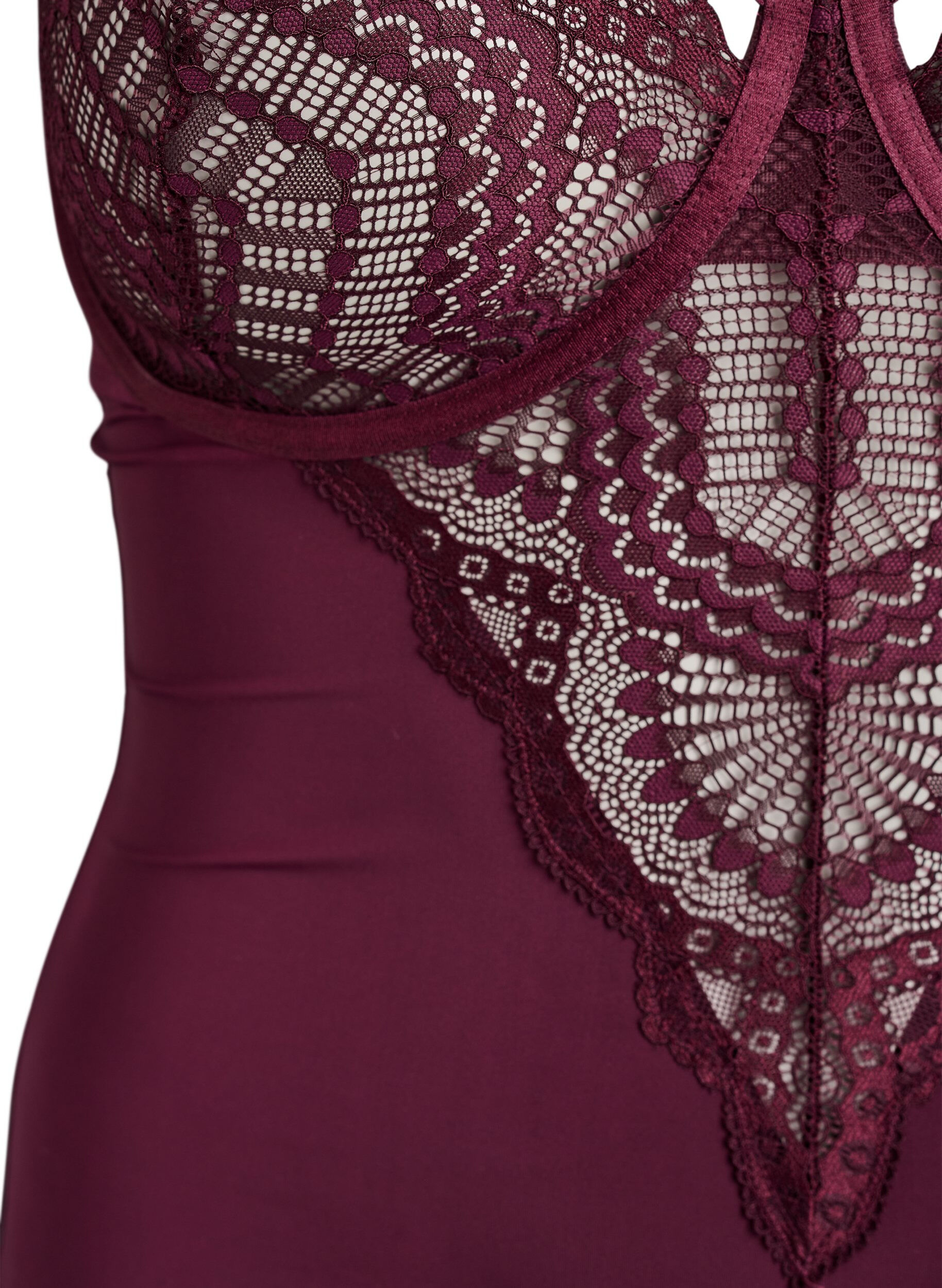 ZizziBlonde body med b&oslash;jle og stropdetalje, R&oslash;d, Packshot image number 2