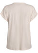 T-shirt i viskose med glimmerstriber, Vanilla, Packshot image number 1