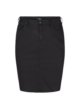 Tætsiddende nederdel med lommer, Black, Packshot image number 0