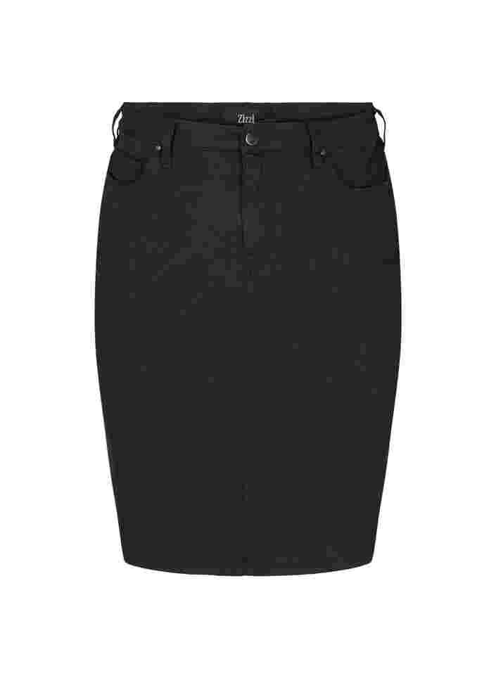 Tætsiddende nederdel med lommer, Black, Packshot image number 0