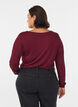 Lang&aelig;rmet bluse i uld og viskose, M&oslash;rk Bordeaux, Model image number 2