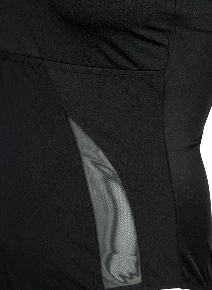 One-shoulder badedragt med meshdetaljer, Black, Packshot image number 3