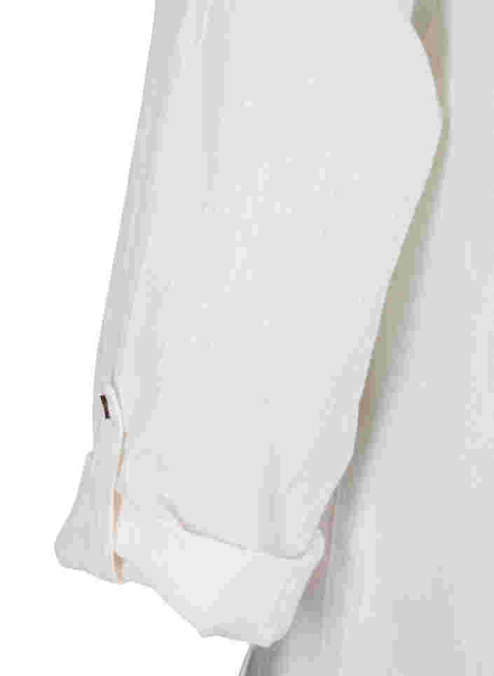 Kjole med v-udskæring og krave, White, Packshot image number 3