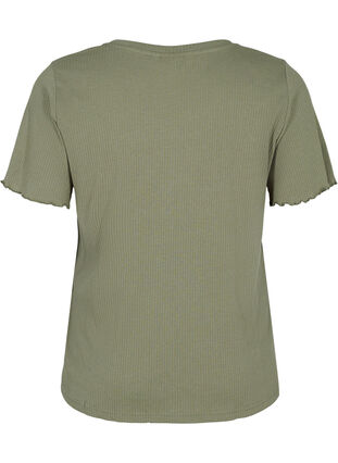 Kortærmet t-shirt i ribkvalitet, Dusty Olive, Packshot image number 1