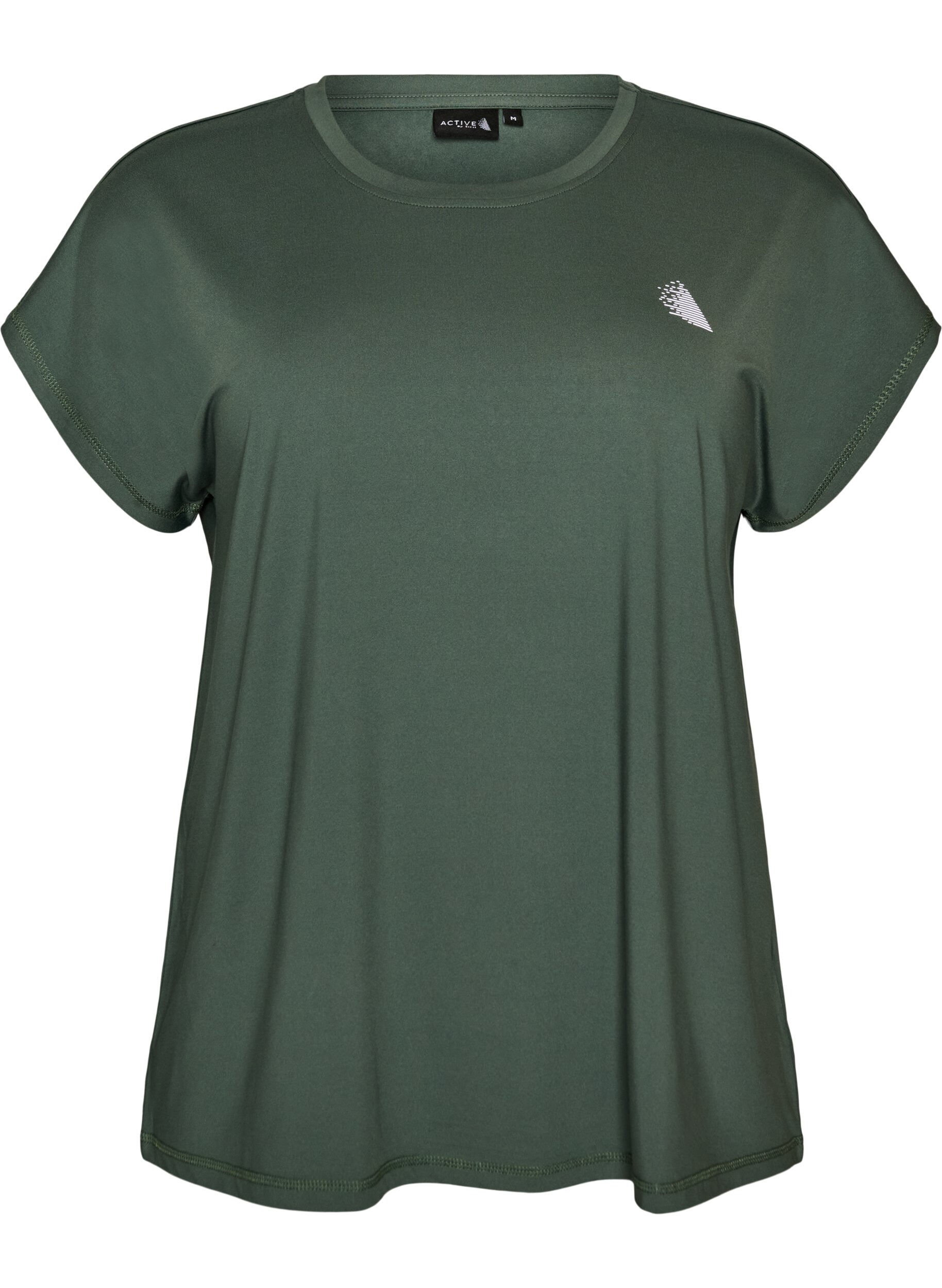 ZizziEnsfarvet tr&aelig;nings t-shirt, Gr&oslash;n, Packshot image number 0