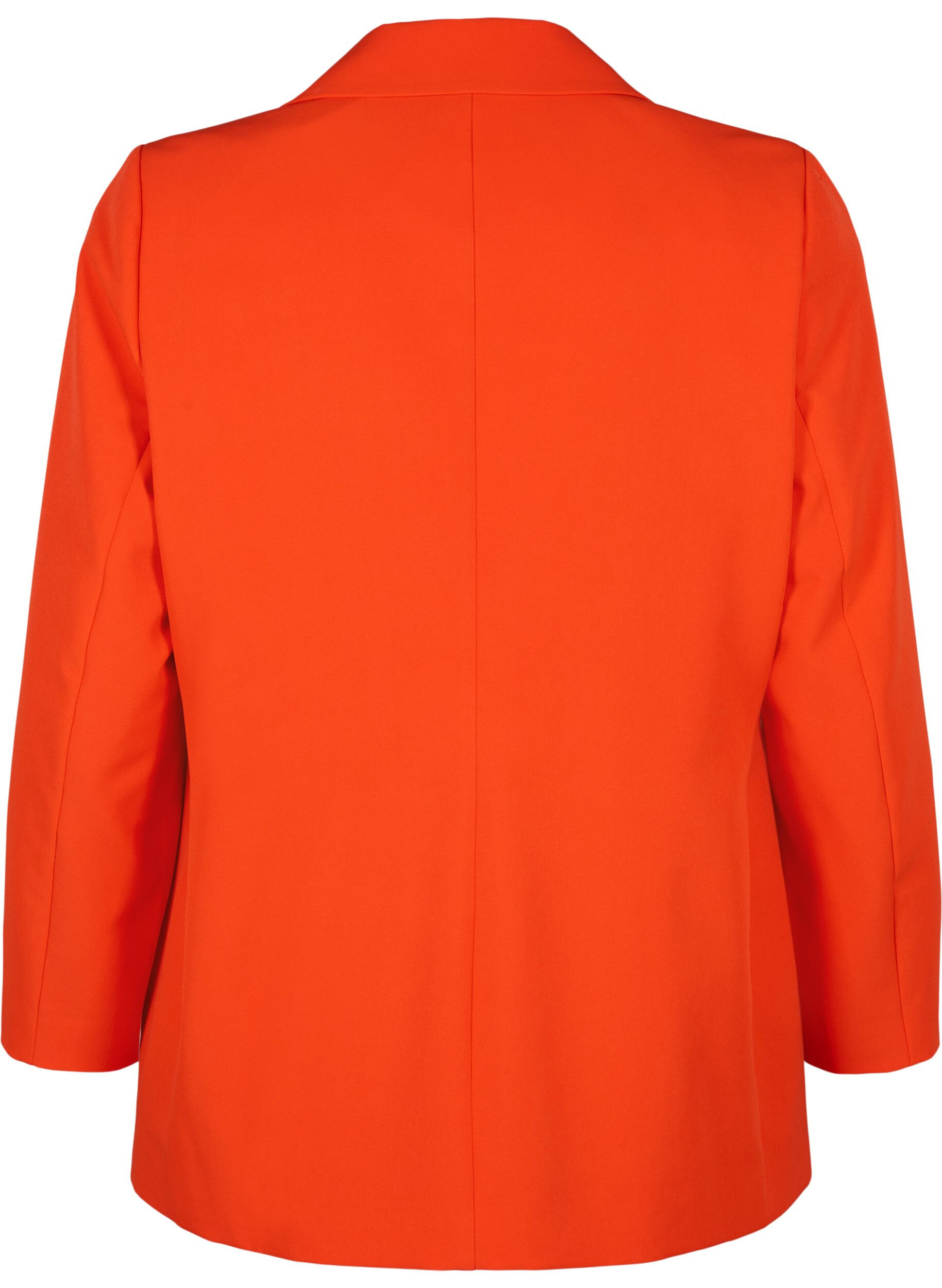Zizzi Klassisk blazer med knaplukning, Orange.com, Packshot image number 1