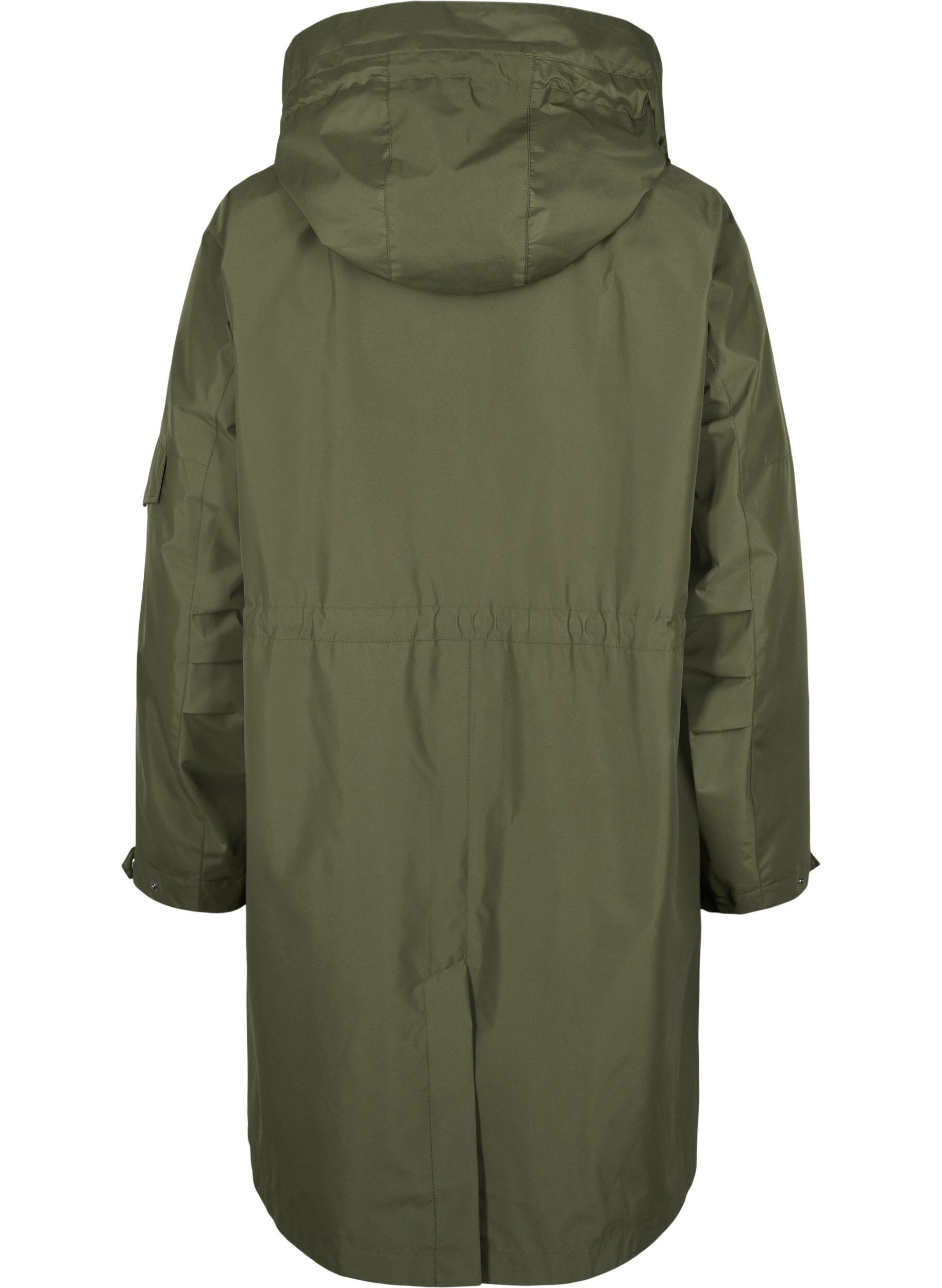 Zizzi Vandt&aelig;t parka med aftagelig h&aelig;tte, Forest Night, Packshot image number 1