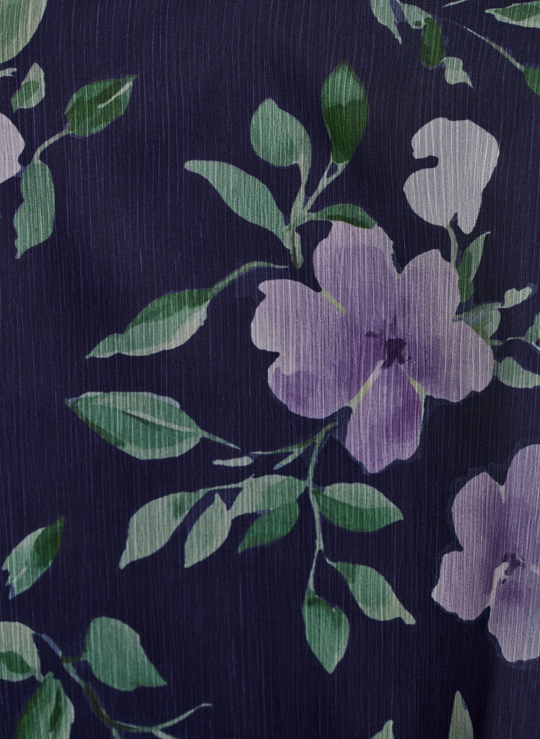 ZizziChiffonbluse med blomster og lange &aelig;rmer , Bl&aring;, Packshot image number 2