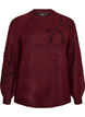 Strikbluse med perlebroderi, R&oslash;d, Packshot image number 0