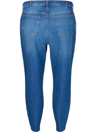Cropped mom fit Mille jeans med løs pasform, Blue denim, Packshot image number 1