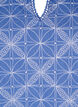 Bluse med korte ærmer og broderet mønster, Blå, Packshot image number 2